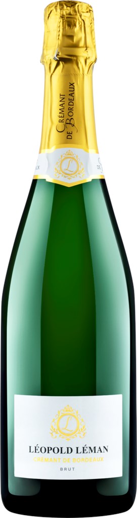 Игристое вино выдержанное брют белое Леопольд Леман Креман де Бордо креп 12%, емк   0,75 л