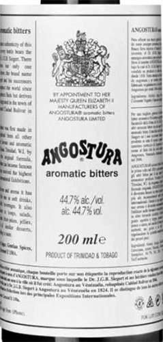 Этикетка Настойка горькая "Ангостура Ароматик Биттерс" креп 44,7%, емк  0.2л.