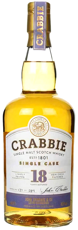 Виски шотландский односолодовый Крэбби 18 лет  креп 46,6%, емк  0,7л
